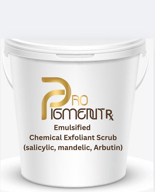 Emulsified chemical exfoliant scrub